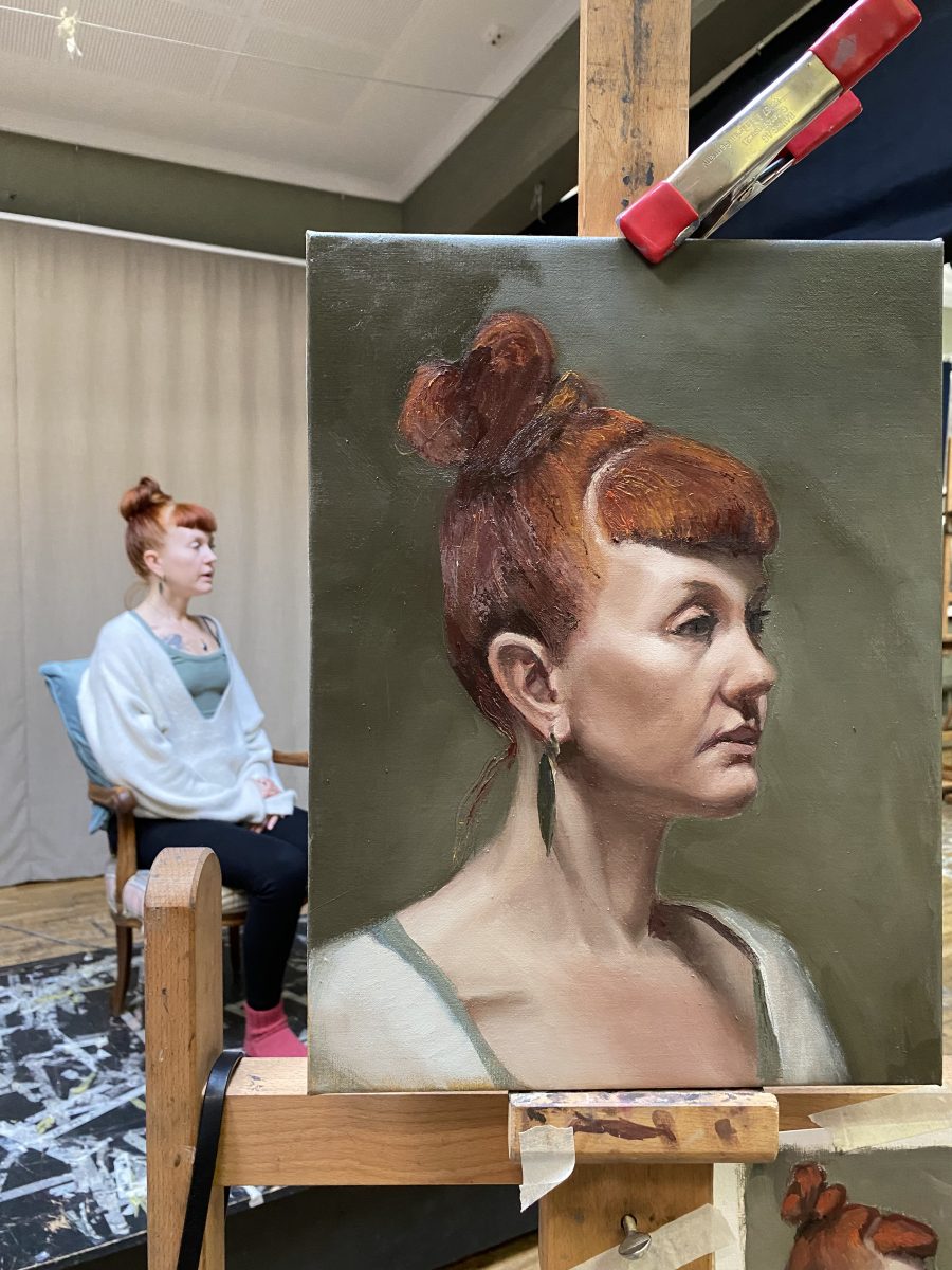 Portretinė studija. 2023. Aliejiniai-drobė. Asmeninė kolekcija